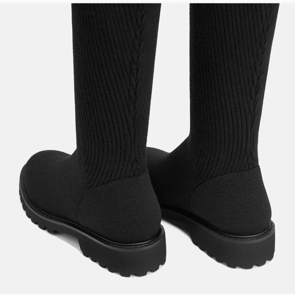 Vivaia Filipa Round Toe Stretch Boots Womens 8.5 Black Water Repellent Boots